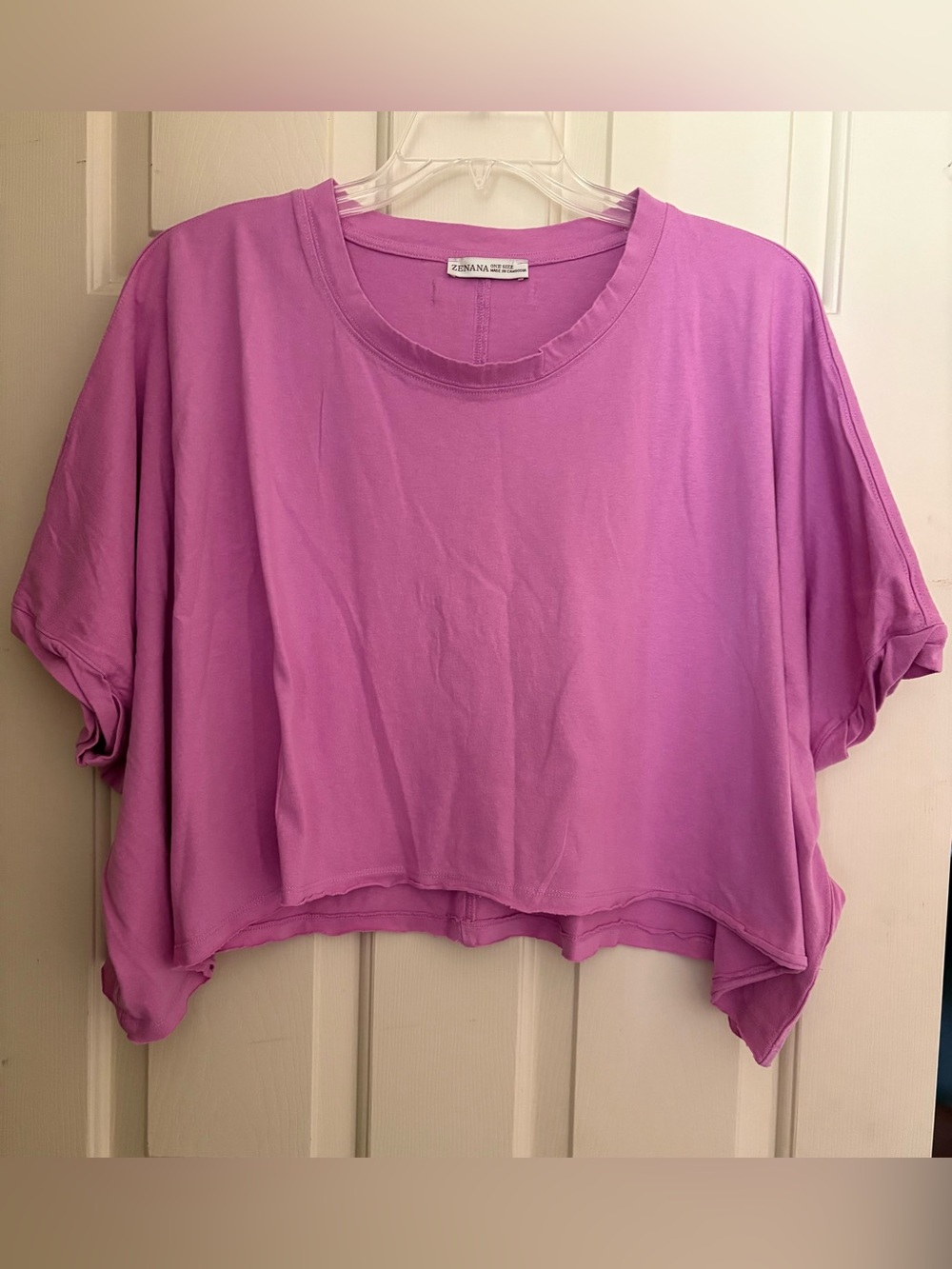 NWOT Zenana Pink Crop Tee One Size